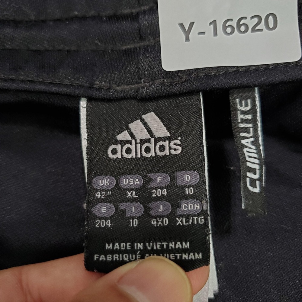 Adidas Men Activewear Pants XL Black Sweatpants Logo Climalite Drawstring - Picture 3 of 12